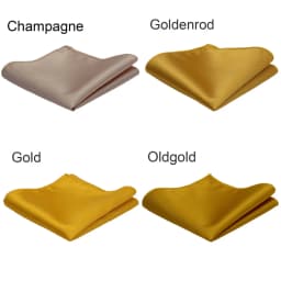 Ricnais Classic Silk Handkerchiefs Solid 25cm*25cm Hanky Red Gold Champagne Pocket Square For Man Wedding Business Party