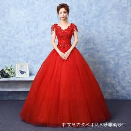 2026 Wedding Dress The Red V-neck Ball Gown Vintage Wedding Dresses Lace Embroidery Vestido De Noiva Customized