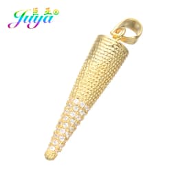 Juya DIY Jewelry Components Cz Paved Glitters Locket Heart Key Charm Pendant Accessories For Women Fashion Jewelry Making