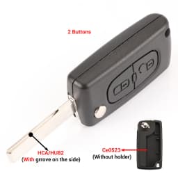 jingyuqin 2/3 Button Flip Fob Car key Case Shell for Peugeot 207 307 308 407 607 807 Partner Citroen C2 C3 C4 C5 C6 Xsara