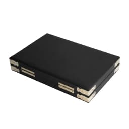 Portable Black Pu Leather Travel Gem Box Gemstone Storage Case Jewelry Tray Stone Holder Showcase 6 sizes inside porte bijoux