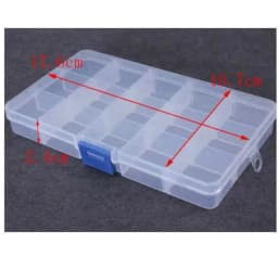 LINSOIR 15 Cells Compartment Plastic Jewelry Storage Organizer Box Case Adjustable Tools Beads Container Jewelry Making F2414