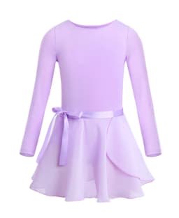 ChicTry Kids Ballet Tutu Dance Class Performance Dress Children Girls Gymnastics Leotard Dancewear Clothes with Tied Skirt Set