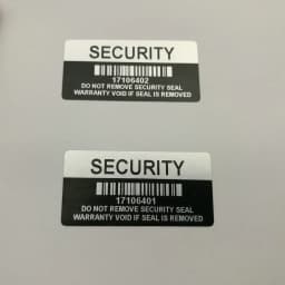 100 Silver Color VOID Security Labels Removed Tamper Evident Warranty Sealing Sticker With Serial Number And Barcode