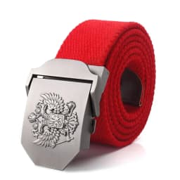 SupSindy Men Canvas Belt Russian Metal Buckle Soviet CCCP Army Military Tactical Belts for Women Jeans Waistband Male Strap