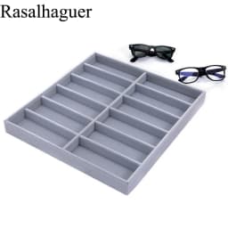 Newly Colors 4/6/10/12Grids Sunglasses Storage Box Sunglasses Case Glasses Display Props Jewelry Organizer Tray Fashion Display