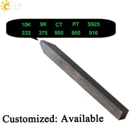 CSJA 10K 9K ct PT 375 333 900 950 S925 916 Straight Metal Steel Tool Stamp Punch Mold for Mark Jewelry Flat Surface E396