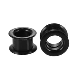 1Pair 3mm-40mm Black Silicone Ear Plugs and Tunnels Flexible Double Flared Flesh Ear Piercings Earlets Expander Stretchers