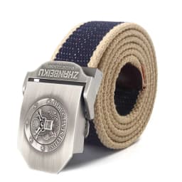SupSindy Men Canvas Belt US Army Eagle Metal Buckle Military Tactical Belts for Men Jeans Waistband Soldier Male Strap Black