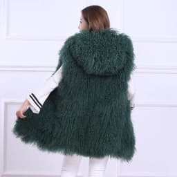 Sleeveless Genuine Mongolia Sheep Fur Vest Thick Warm Curl Tan Sheep Fur Gilet Fashion Waistcoat WSR189