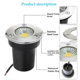 Waterproof LED Light Garden Underground 3W 5W 10W 15W IP68 Outdoor Buried Garden Path Spot Recessed Inground Lighting 220V DC12V