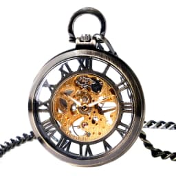 Transparent Open Face Hollow Skeleton Mechanical Pocket Watch Hand Winding Vintage Clock Birthday Gift with Pocket Chain Reloj