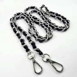 DIY 40cm-140cm Black PU Leather Purse Handles 11mm Replacement Metal Gold, Silver, Bronze, Gun Black Chains Shoulder Bag Straps