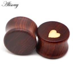 8-50mm Plugs and Tunnels Big Size Ear Tunnel Earrings Ear Stretcher Wood Expander Men Ear Piercing Body Piercing Tunnels Gauge