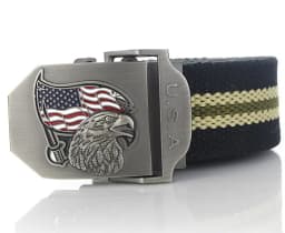 SupSindy Men Canvas Belt USA Eagle Metal Buckle Army Military Tactical Belts for Men Jeans Outdoor Training Soldier Strap Male