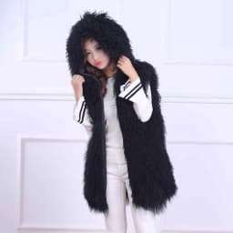 Sleeveless Genuine Mongolia Sheep Fur Vest Thick Warm Curl Tan Sheep Fur Gilet Fashion Waistcoat WSR189
