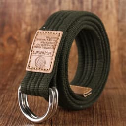 New Unisex Canvas Belt Double Ring Buckle Military Belt Army Belts Men Women's Casual Business Cowboy Pants Belt