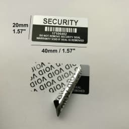 100 Silver Color VOID Security Labels Removed Tamper Evident Warranty Sealing Sticker With Serial Number And Barcode