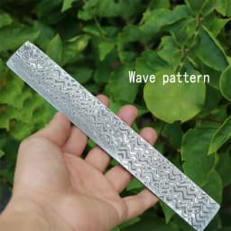 1 Piece DIY Knife Making Damascus Steel Wave/Keel Sandwich Pattern Steel Knife Blade Blank Heat Treatment