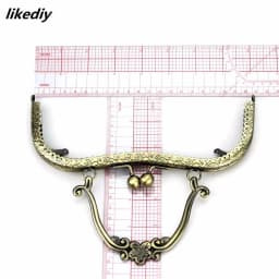 1 Piece 20.5 CM Plum Blossom Flower Pattern Vintage Metal Purse Frame Kiss Clasp Handle Bag Accessories