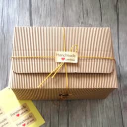 120pcs NEW handmade with Love package seal label products Nice Kraft paper Heart Adhesive Baking Seal Sticker