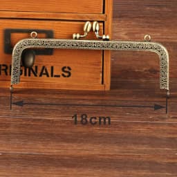 Vintage Flower Bud Embossing Square Metal Purse Frame Handle for Clutch Bag Accessories Kiss Clasp Lock Antique Bronze Tone