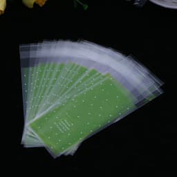 100pcs/lot Size 5*10+3cm Plastic Cookie Packaging Cupcake Wrapper Bags opp Self Adhesive gift bag For DIY candy Lipstick packag