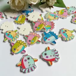 30PCs/lot Ocean Series Buttons for Sewing Decorative Buttons Scrapbooking Crafts Clothing Accessories Wooden Buttons