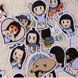 40pcs Creative Cute Self-made Smile Brush/pretty Girl Scrapbooking Stickers /decorative Sticker /DIY Craft Photo Albums