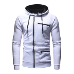 Men Hoodie Sweatshirt New Casual Solid Long Sleeve Mens Hoodies Slim Zipper Hooded Cardigan Sweatshirts Men Hoody Sweat Homme