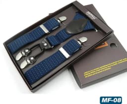 Man Suspenders 4 Clips Leather Braces Adjustable Four Clip-on Belt Strap Trousers Suspensorio Father Gifts Ligas