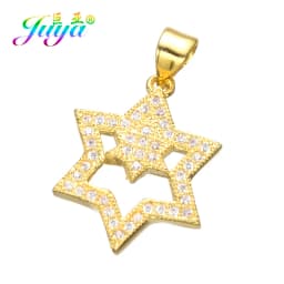 Juya DIY Jewelry Components Cz Paved Glitters Locket Heart Key Charm Pendant Accessories For Women Fashion Jewelry Making