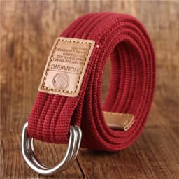 New Unisex Canvas Belt Double Ring Buckle Military Belt Army Belts Men Women's Casual Business Cowboy Pants Belt