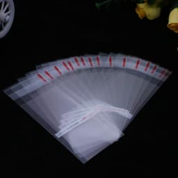 100pcs/lot Size 5*10+3cm Plastic Cookie Packaging Cupcake Wrapper Bags opp Self Adhesive gift bag For DIY candy Lipstick packag