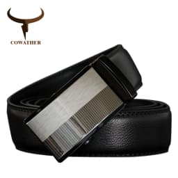COWATHER Men Belts Cow Genuine Leather Belt Automatic Buckle Male Strap Cowhide Alloy Buckle Fashion Male Cowskin Waistband