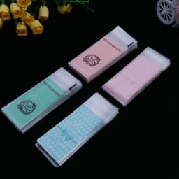 100pcs/lot Size 5*10+3cm Plastic Cookie Packaging Cupcake Wrapper Bags opp Self Adhesive gift bag For DIY candy Lipstick packag