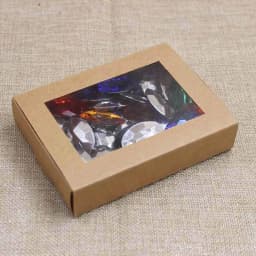 10pcs Kraft/Beige/Pink Gift Jewelry Package & Display Window Box DIY Slide Box for Wedding Favors/Products Display Show