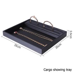 Superior Black PU Leather Ring Jewelry Display Tray Insert Charm Pendant Earring Accessories Bracelet Storage Stand Holder Shelf