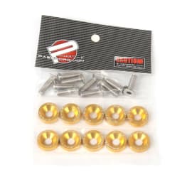 M6 Aluminum 10 Pcs/Pack Car Modified Hex Fasteners Fender Washer JDM Bumper Engine Concave Screws