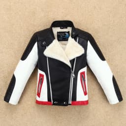 Handsome Cool Design Boys Leather Motor Jacket For Autumn Spring Kids Warm Coat Bomber Baby Toddler Winter Clothes
