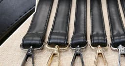 Bag Handle belt Black PU Lady handbag accessories With Snap hook/Dog hook 2.5cm 2cm 1.2cm width