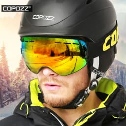 COPOZZ Ski Goggles with Box Case Ski Mask UV400 Anti-fog Snow Goggles Big Spherical Skiing Snowboarding for Women Men