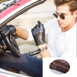 Men Soft Sheepskin Leather Gloves Touch Screen Winter Business Driving Knit Lining Warm