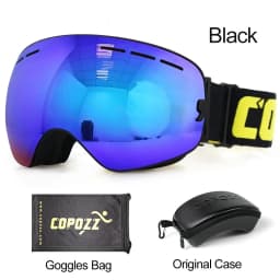 COPOZZ Ski Goggles with Box Case Ski Mask UV400 Anti-fog Snow Goggles Big Spherical Skiing Snowboarding for Women Men