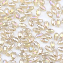 WLYeeS 4*6mm Austrian Mix Color Oval Glass Beads Small Loose Faceted Space Crystal Rice Beads for Jewelry Making DIY Accessories
