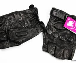 Men's Summer Leather Half Finger Gloves Thin Sheepskin Short Style Sports Fitness Outdoor Motorcycle Riding Fingerless Glove