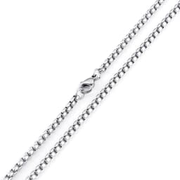 3mm Titanium Link Square Pearl Chains Black/Gold Color Vintage Stainless Steel Long Choker Necklace For Men Fashion Jewelry