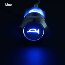 New 5/8" 12V 16mm LED Power Light Momentary Push Horn Button Metal Switch Push Button Car Latch Speaker Bell Horn