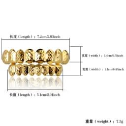 TOPGRILLZ New Fit Gold Silver Color D-Cut Top & Bottom Teeth Grillz With Silicone Hip Hop Rock Jewelry Christmas Gift