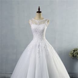 ZJ9036 Customized Lace White Ivory Gown Lace Up Back Croset Wedding Dresses 2025 For Bride Plus Size Maxi Customer Made 2-26W